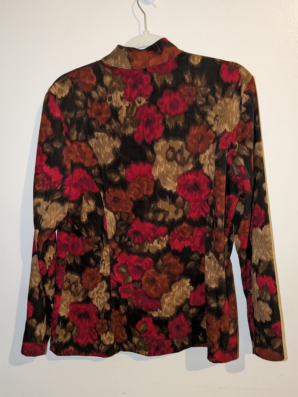 Notations Floral Jacket - Red, Brown & Black Size L - Picture 2 of 5